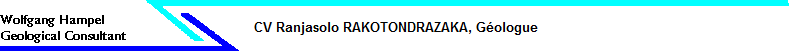 CV Ranjasolo RAKOTONDRAZAKA, Géologue